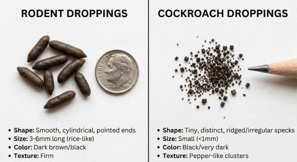 how to identify pest droppings at home